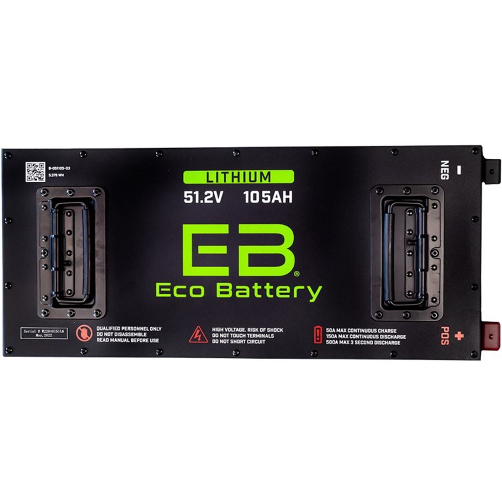 ECO Battery 51V 105AH Eco LifePo4 Lithium Battery Kit with 15A Charger - Skinny Style 25-153_1534552