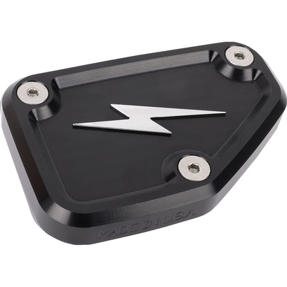 Thrashin Supply Company Master Cylinder Cover - Brake - Front - Black/Twice-Cut [MPN: TSC-3178-4]_1535123