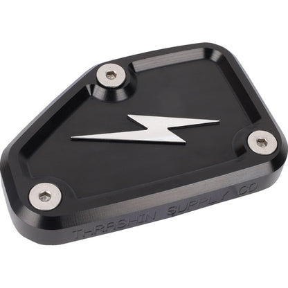 Thrashin Supply Company Master Cylinder Cover - Brake - Front - Black/Twice-Cut [MPN: TSC-3178-4]_1535124