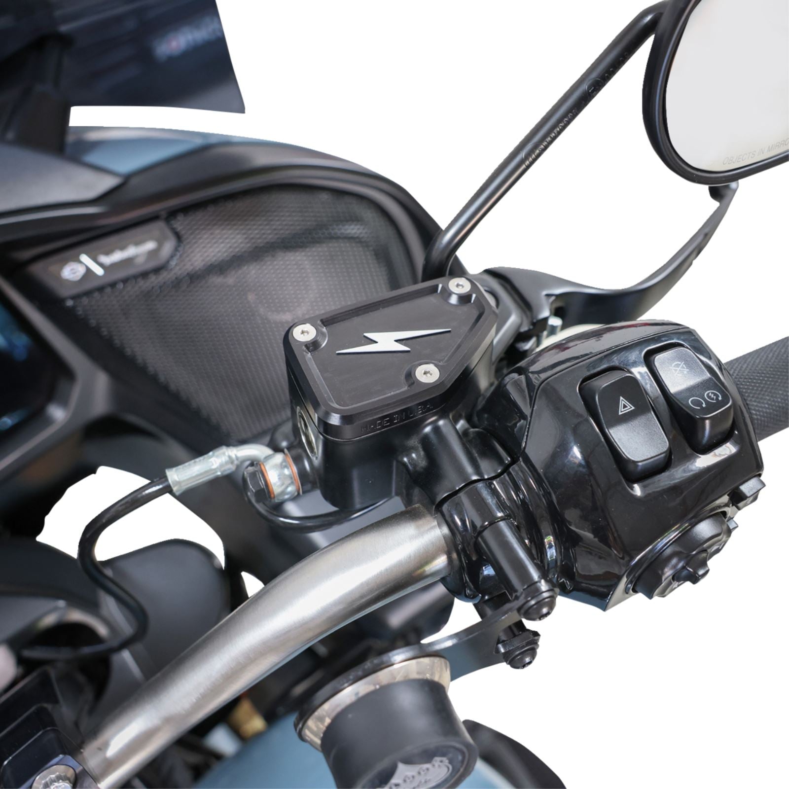 Thrashin Supply Company Master Cylinder Cover - Brake - Front - Black/Twice-Cut [MPN: TSC-3178-4]_1535125