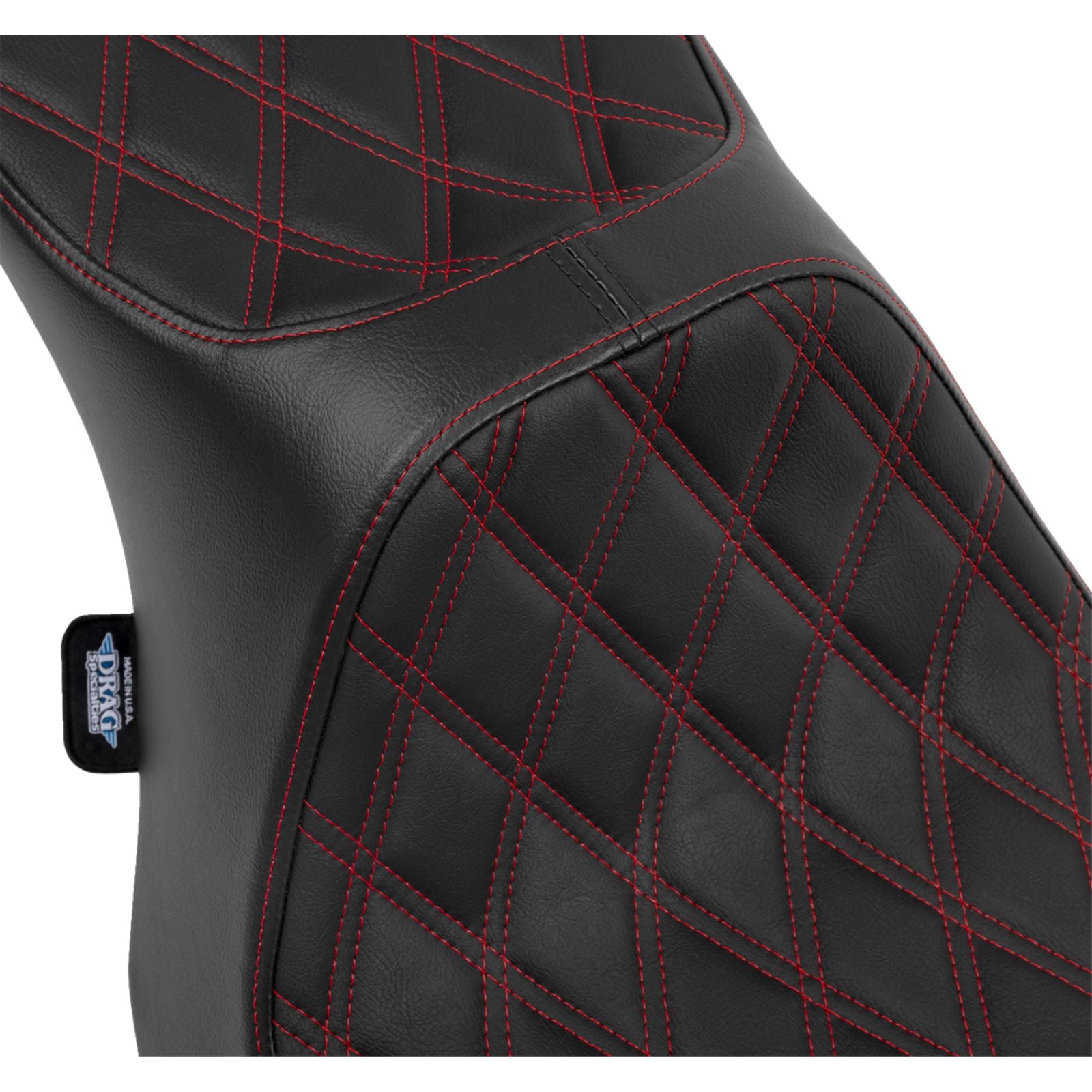 Drag Specialties Predator III Seat Double Diamond/Red Stitching for FLT/FLH '23-'24 [MPN: 0801-1933]_1535096