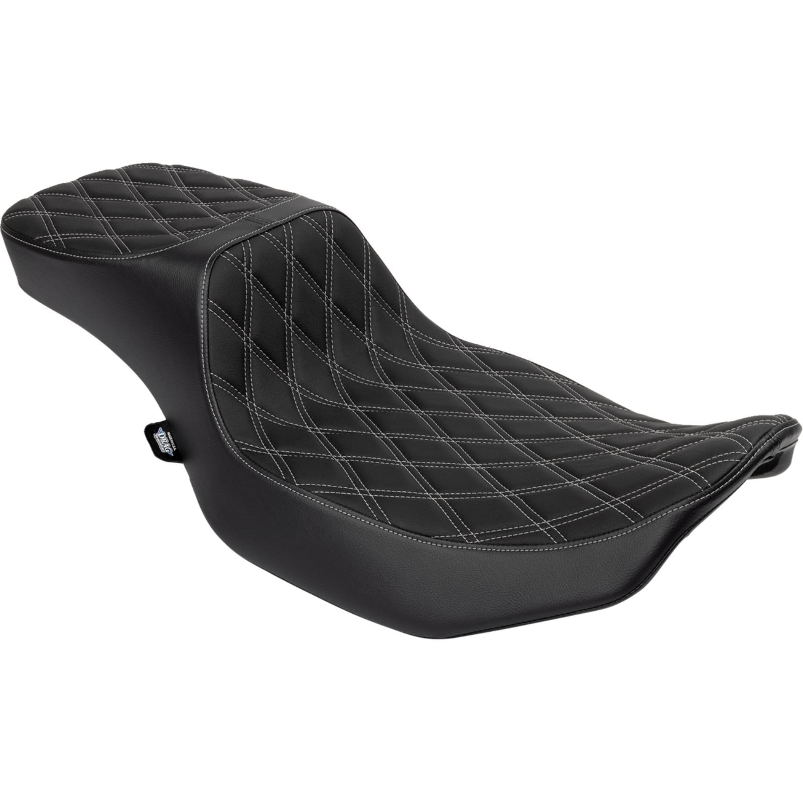 Drag Specialties Predator III 2-Up Seat - Silver Diamond Stitch for FLHX/FLTR '23-'24 0801-1942_1535103