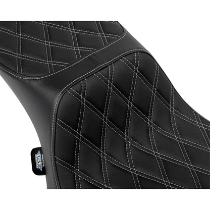 Drag Specialties Predator III 2-Up Seat - Silver Diamond Stitch for FLHX/FLTR '23-'24 0801-1942_1535104