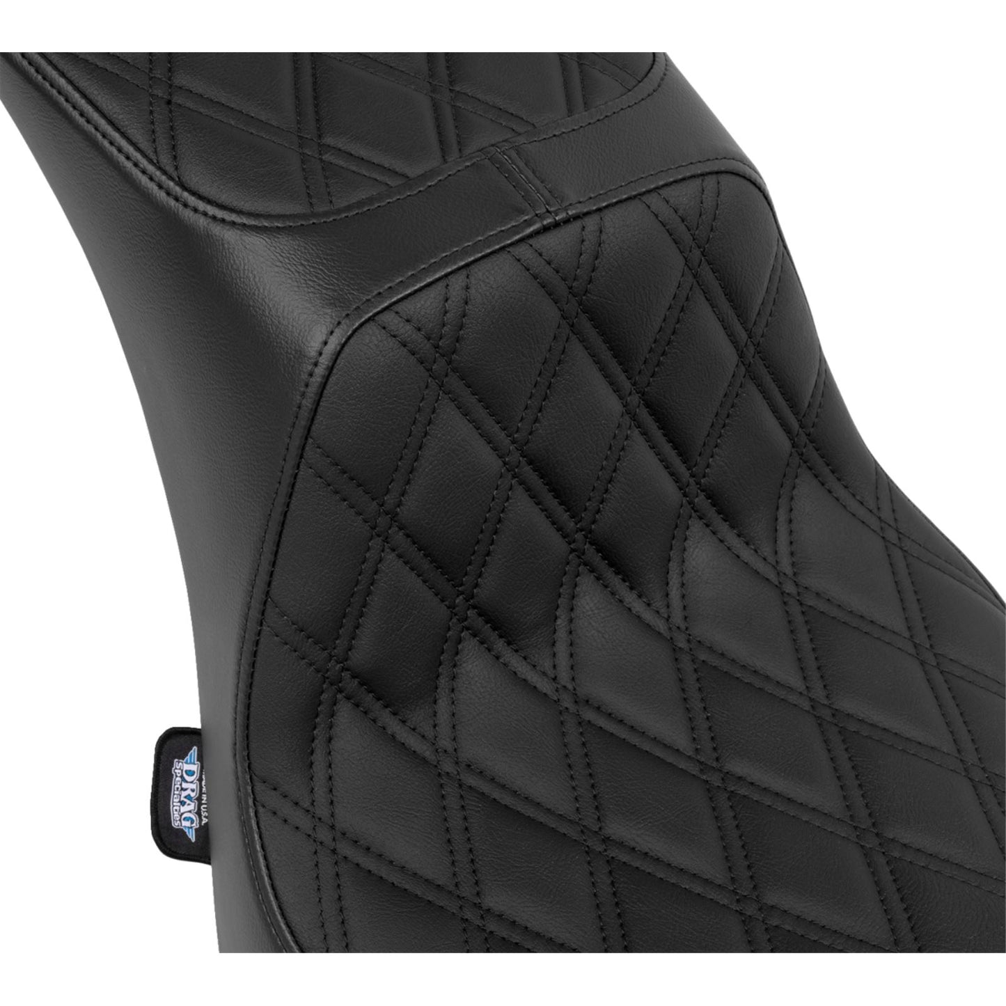 Drag Specialties Predator III 2-Up Seat - Vinyl - Diamond/Black Thread for FL '00-'17 [MPN: 0802-1641]_1535111