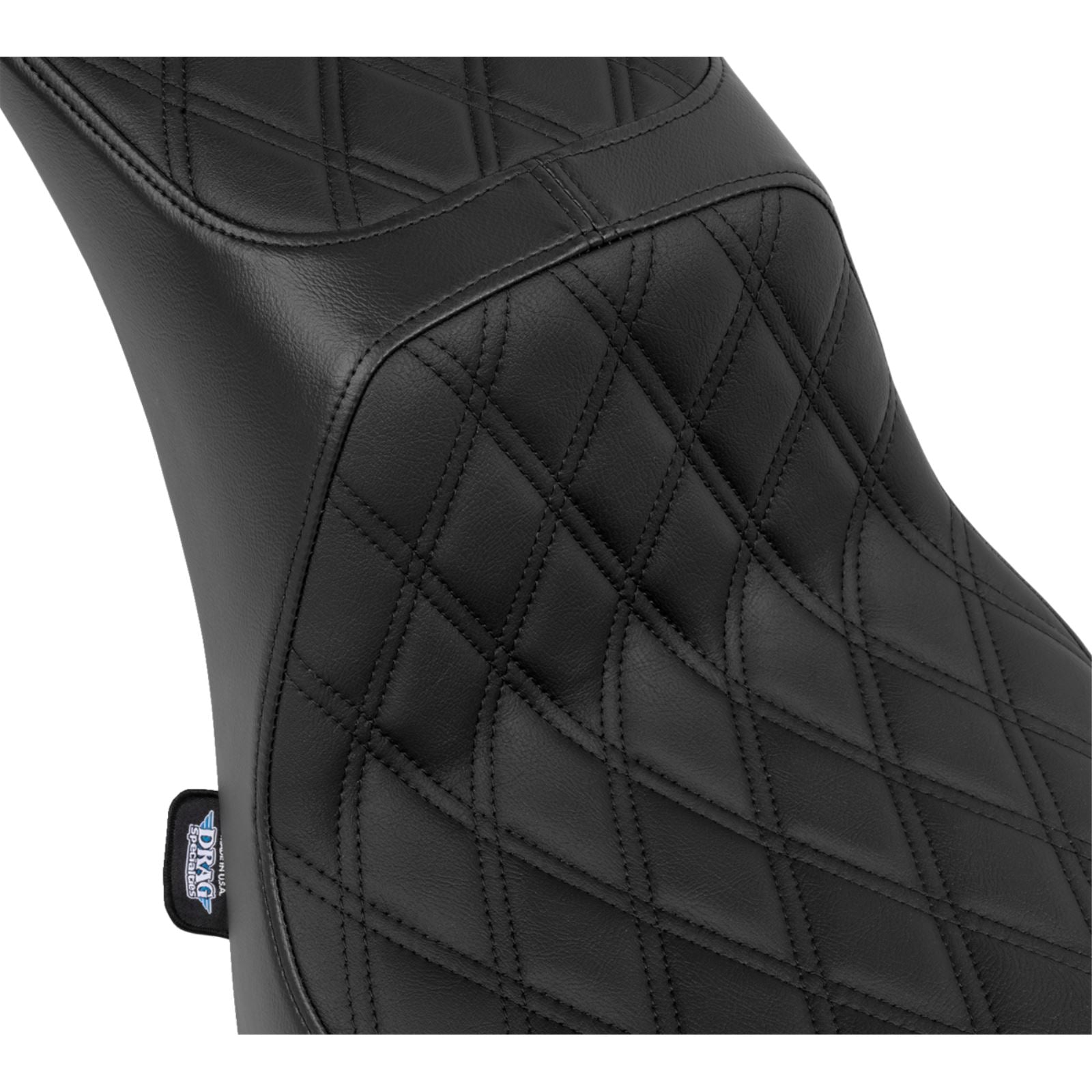 Drag Specialties Predator III 2-Up Seat - Vinyl - Diamond/Black Thread for FL '00-'17 [MPN: 0802-1641]_1535111