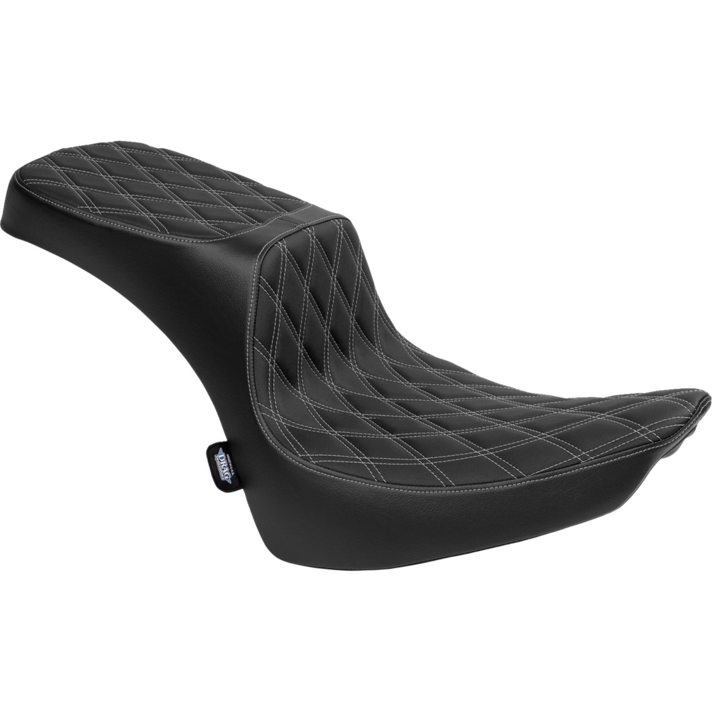 Drag Specialties Predator III 2-Up Seat - Vinyl - Diamond/Silver Thread for FL '00-'17 [MPN: 0802-1642]_1535139