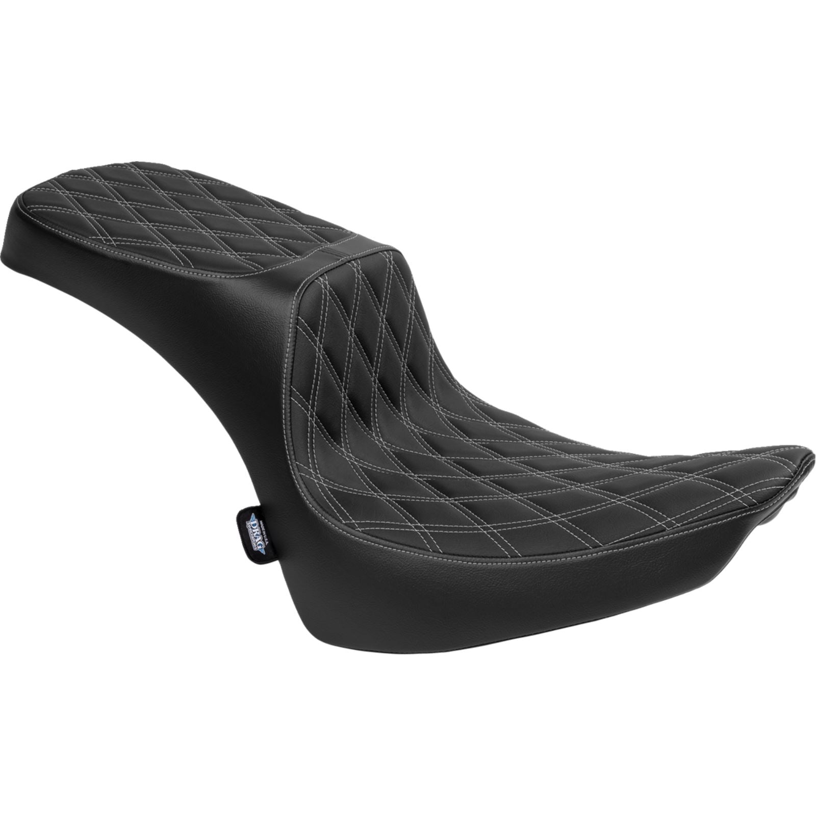Drag Specialties Predator III 2-Up Seat - Vinyl - Diamond/Silver Thread for FL '00-'17 [MPN: 0802-1642]_1535139