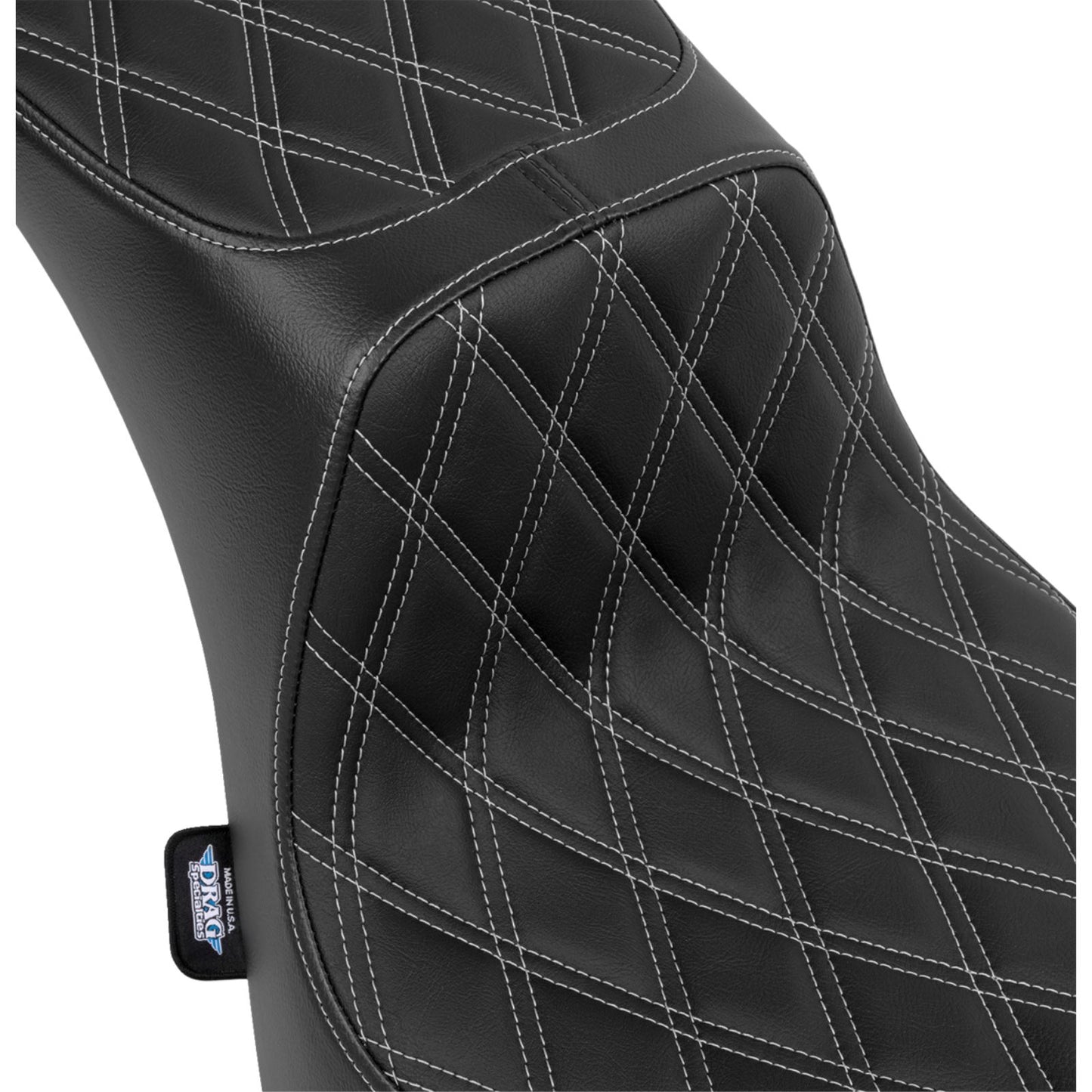 Drag Specialties Predator III 2-Up Seat - Vinyl - Diamond/Silver Thread for FL '00-'17 [MPN: 0802-1642]_1535163
