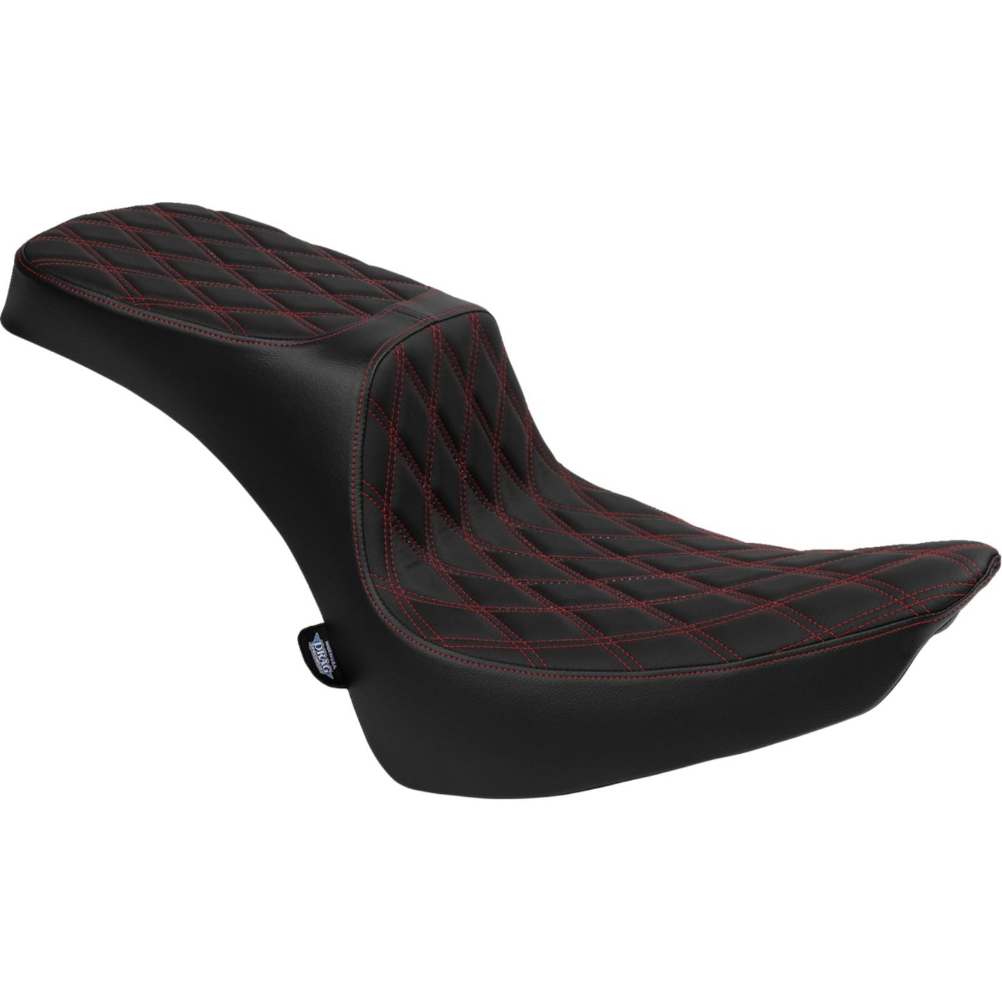 Drag Specialties Predator III 2-Up Seat - Vinyl - Diamond/Red Thread for FL '00-'17 [MPN: 0802-1643]_1535140