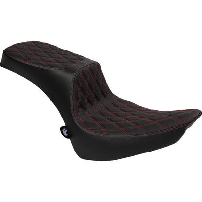 Drag Specialties Predator III 2-Up Seat - Vinyl - Diamond/Red Thread for FL '00-'17 [MPN: 0802-1643]_1535140