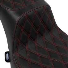 Drag Specialties Predator III 2-Up Seat - Vinyl - Diamond/Red Thread for FL '00-'17 [MPN: 0802-1643]_1535166