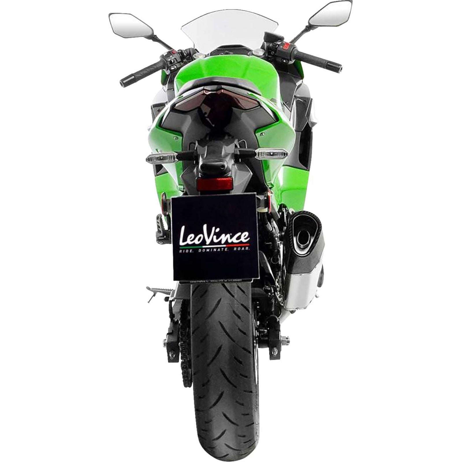 Leovince LV-14 R Slip-On Muffler - Stainless Steel for Z/Ninja 400/500 [MPN: 15607U]_1537273