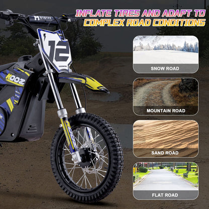 MotoTec USA 36v 1000w (HP112E) Electric Dirt Bike - Blue Dirt-Bike-36v-1000w-HP112E_Blue_1768422