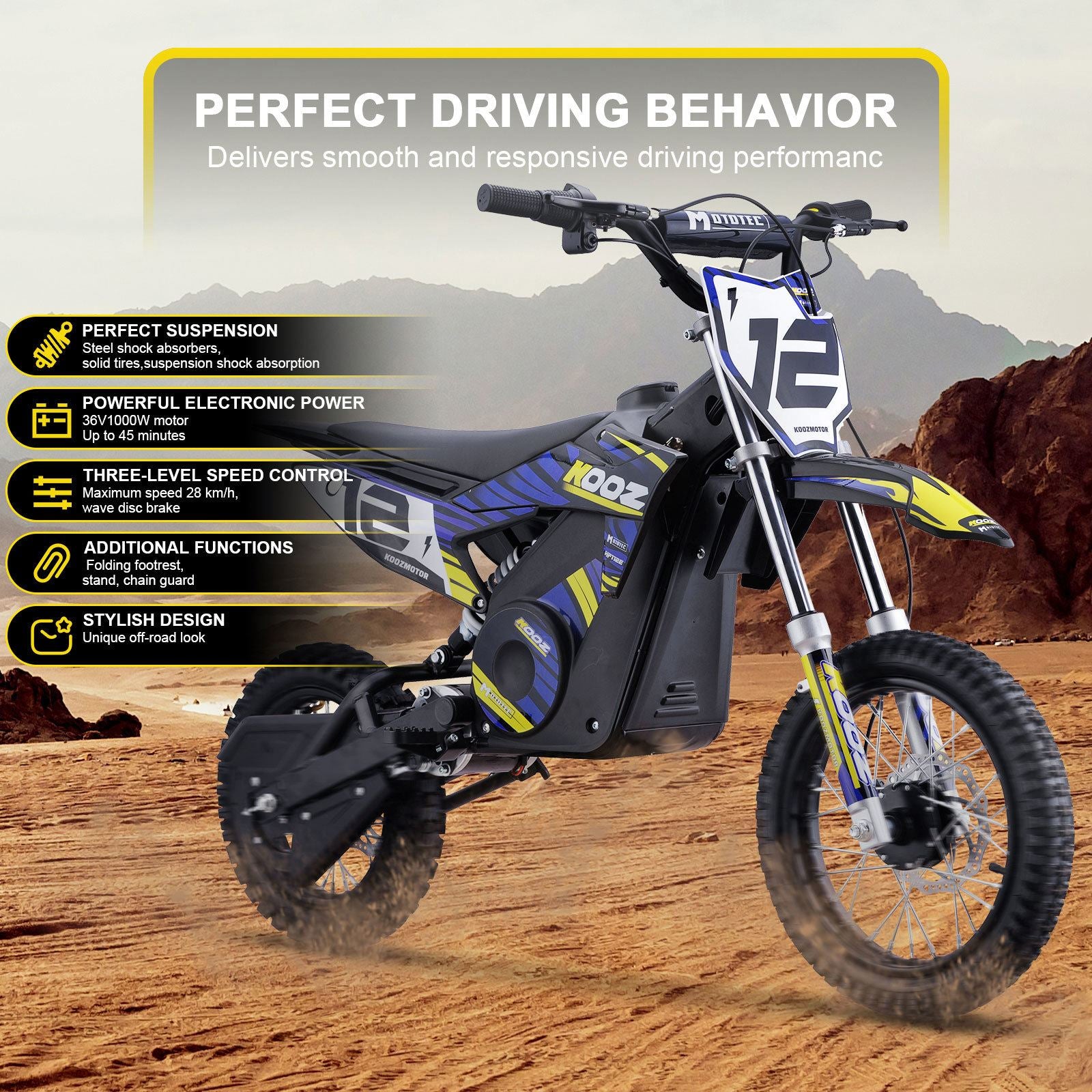 MotoTec USA 36v 1000w (HP112E) Electric Dirt Bike - Blue Dirt-Bike-36v-1000w-HP112E_Blue_1768426