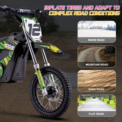 MotoTec USA 36v 1000w (HP112E) Electric Dirt Bike - Green Dirt-Bike-36v-1000w-HP112E_Green_1768439