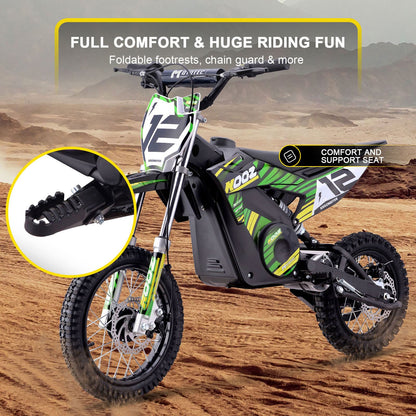 MotoTec USA 36v 1000w (HP112E) Electric Dirt Bike - Green Dirt-Bike-36v-1000w-HP112E_Green_1768438