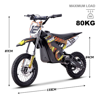 MotoTec USA 36v 1000w (HP112E) Electric Dirt Bike - Orange [MPN: Dirt-Bike-36v-1000w-HP112E_Orange]_1768433
