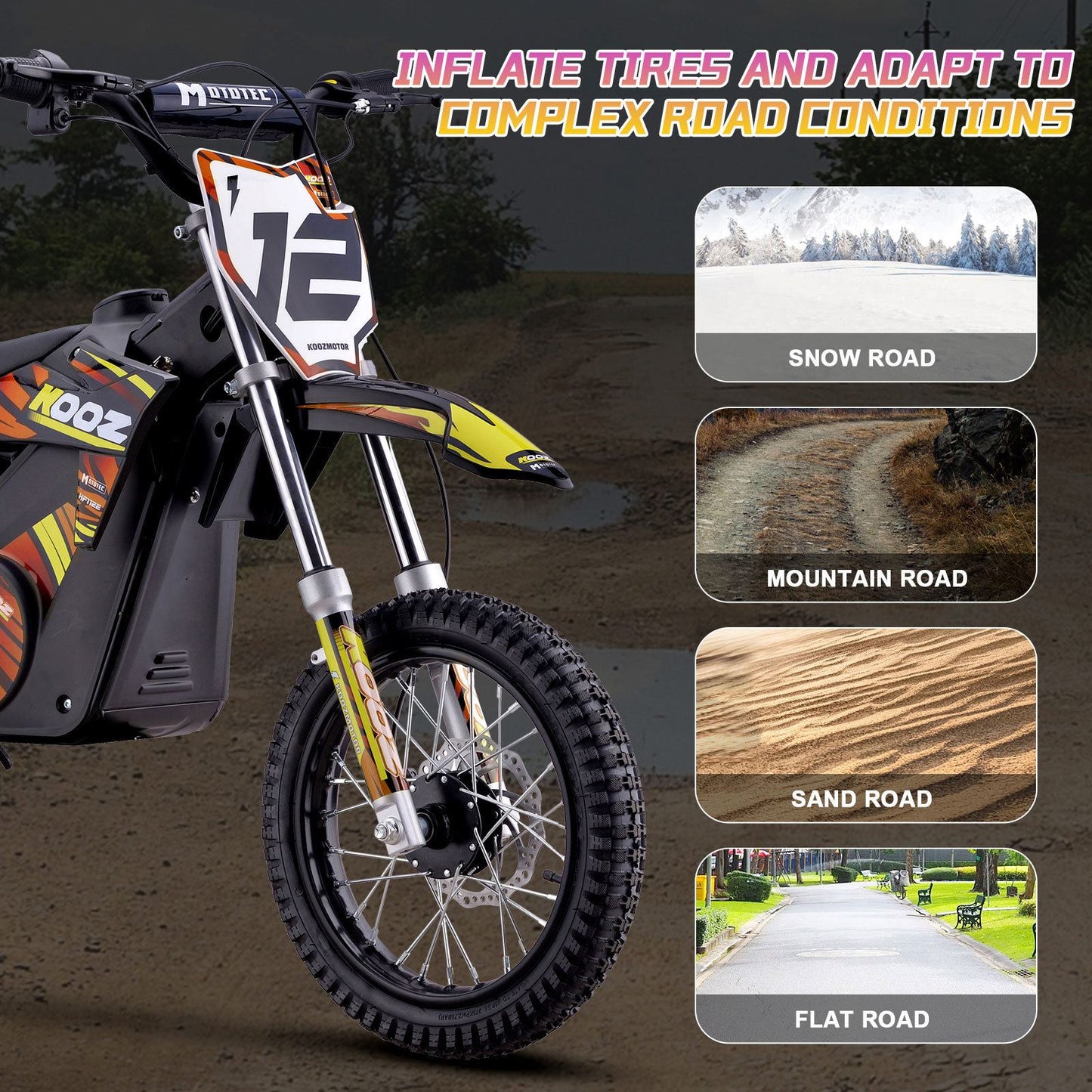 MotoTec USA 36v 1000w (HP112E) Electric Dirt Bike - Orange [MPN: Dirt-Bike-36v-1000w-HP112E_Orange]_1768432