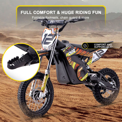 MotoTec USA 36v 1000w (HP112E) Electric Dirt Bike - Orange [MPN: Dirt-Bike-36v-1000w-HP112E_Orange]_1768431