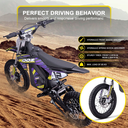 MotoTec USA 36v 1000w (HP112E) Electric Dirt Bike - Purple [MPN: Dirt-Bike-36v-1000w-HP112E_Purple]_1768445