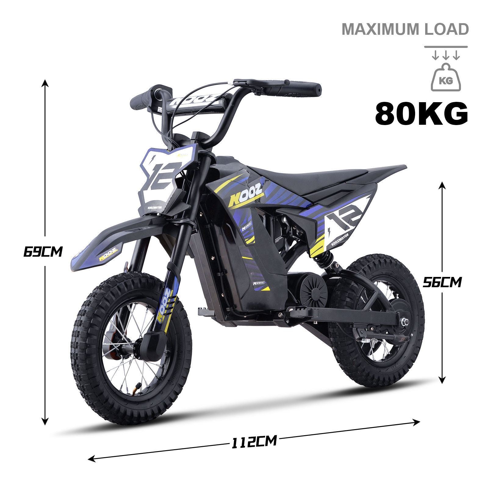 MotoTec USA 36v 300w (HP122E) Electric Dirt Bike - Blue [MPN: Dirt-Bike-36v-300w-HP122E_Blue]_1540544