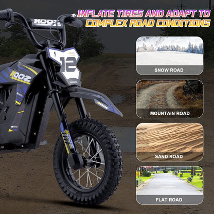 MotoTec USA 36v 300w (HP122E) Electric Dirt Bike - Blue [MPN: Dirt-Bike-36v-300w-HP122E_Blue]_1540545