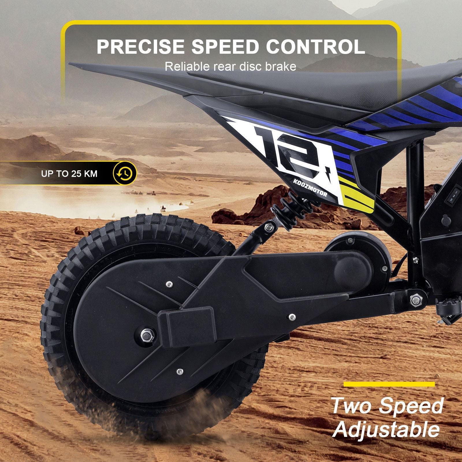 MotoTec USA 36v 300w (HP122E) Electric Dirt Bike - Blue [MPN: Dirt-Bike-36v-300w-HP122E_Blue]_1540547