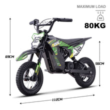 MotoTec USA 36v 300w (HP122E) Electric Dirt Bike - Green [MPN: Dirt-Bike-36v-300w-HP122E_Green]_1540583