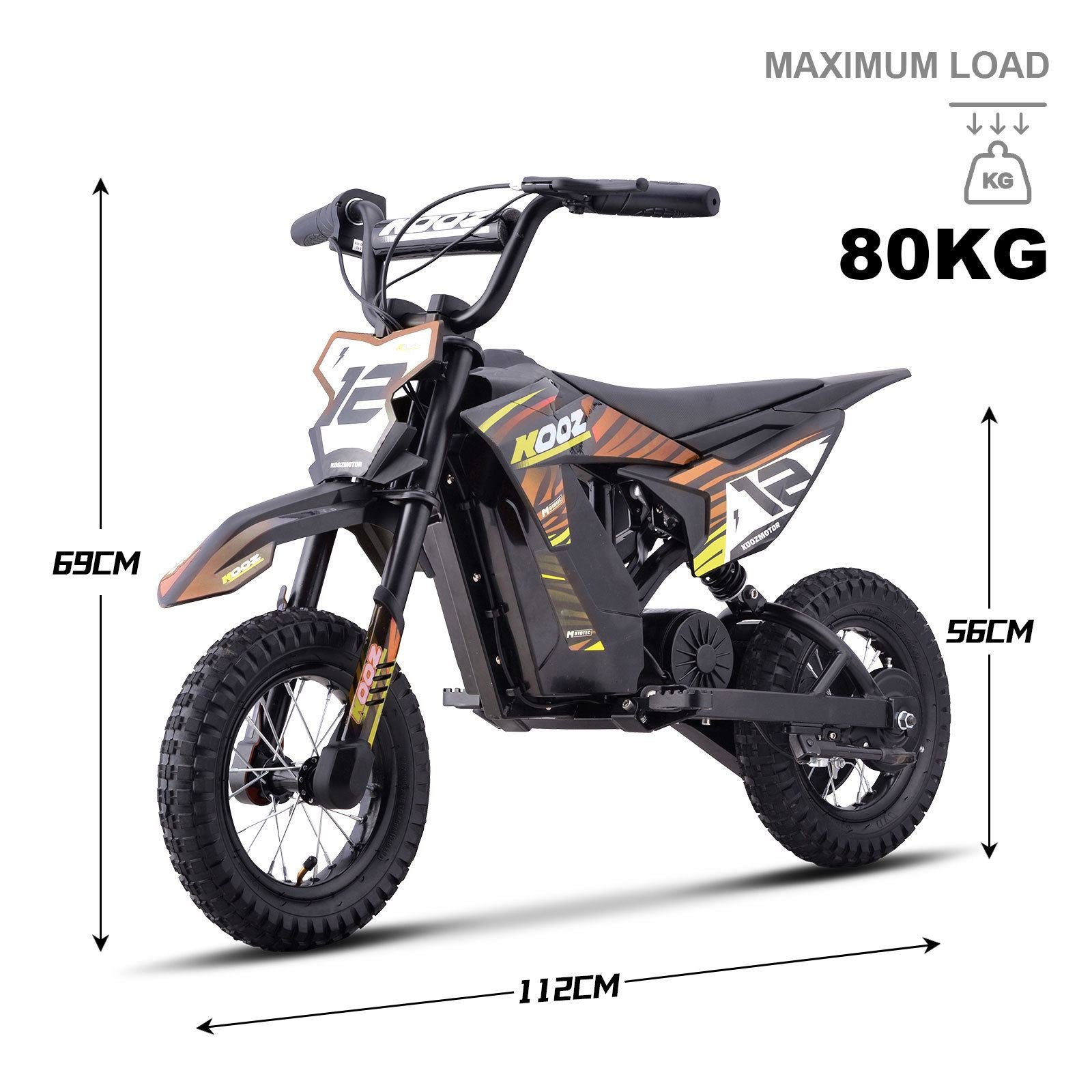 MotoTec USA 36v 300w (HP122E) Electric Dirt Bike - Orange [MPN: Dirt-Bike-36v-300w-HP122E_Orange]_1540568