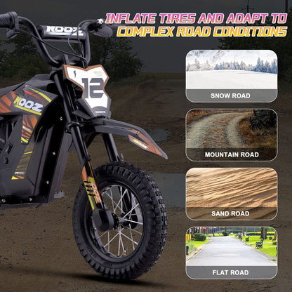 MotoTec USA 36v 300w (HP122E) Electric Dirt Bike - Orange [MPN: Dirt-Bike-36v-300w-HP122E_Orange]_1540570