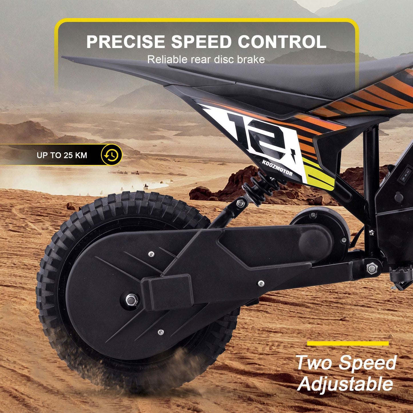 MotoTec USA 36v 300w (HP122E) Electric Dirt Bike - Orange [MPN: Dirt-Bike-36v-300w-HP122E_Orange]_1540571