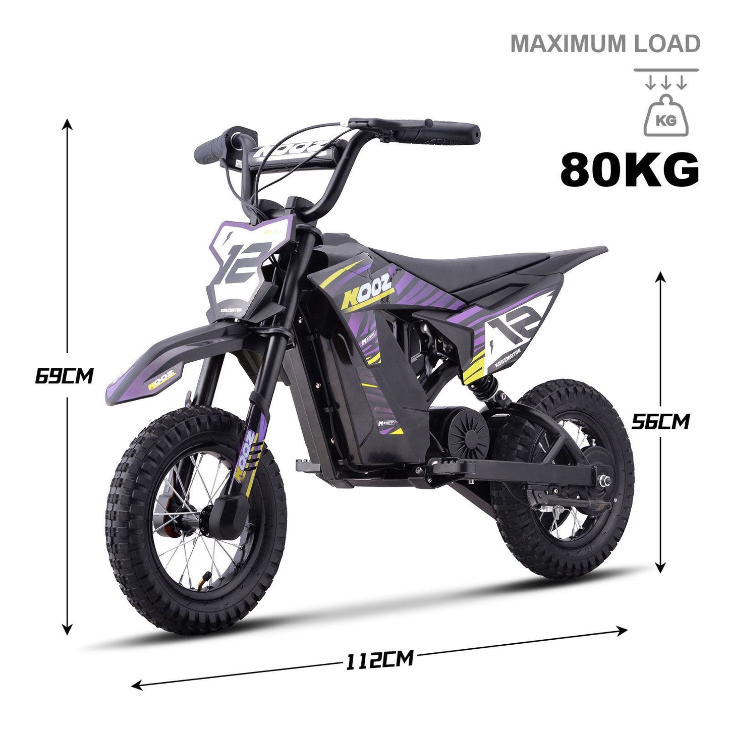 MotoTec USA 36v 300w (HP122E) Electric Dirt Bike - Purple [MPN: Dirt-Bike-36v-300w-HP122E_Purple]_1540577
