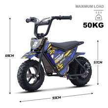 MotoTec USA 24v 250w Electric Powered Mini Bike - Blue MiniBike-24v-250w-HP120E_Blue_1541632