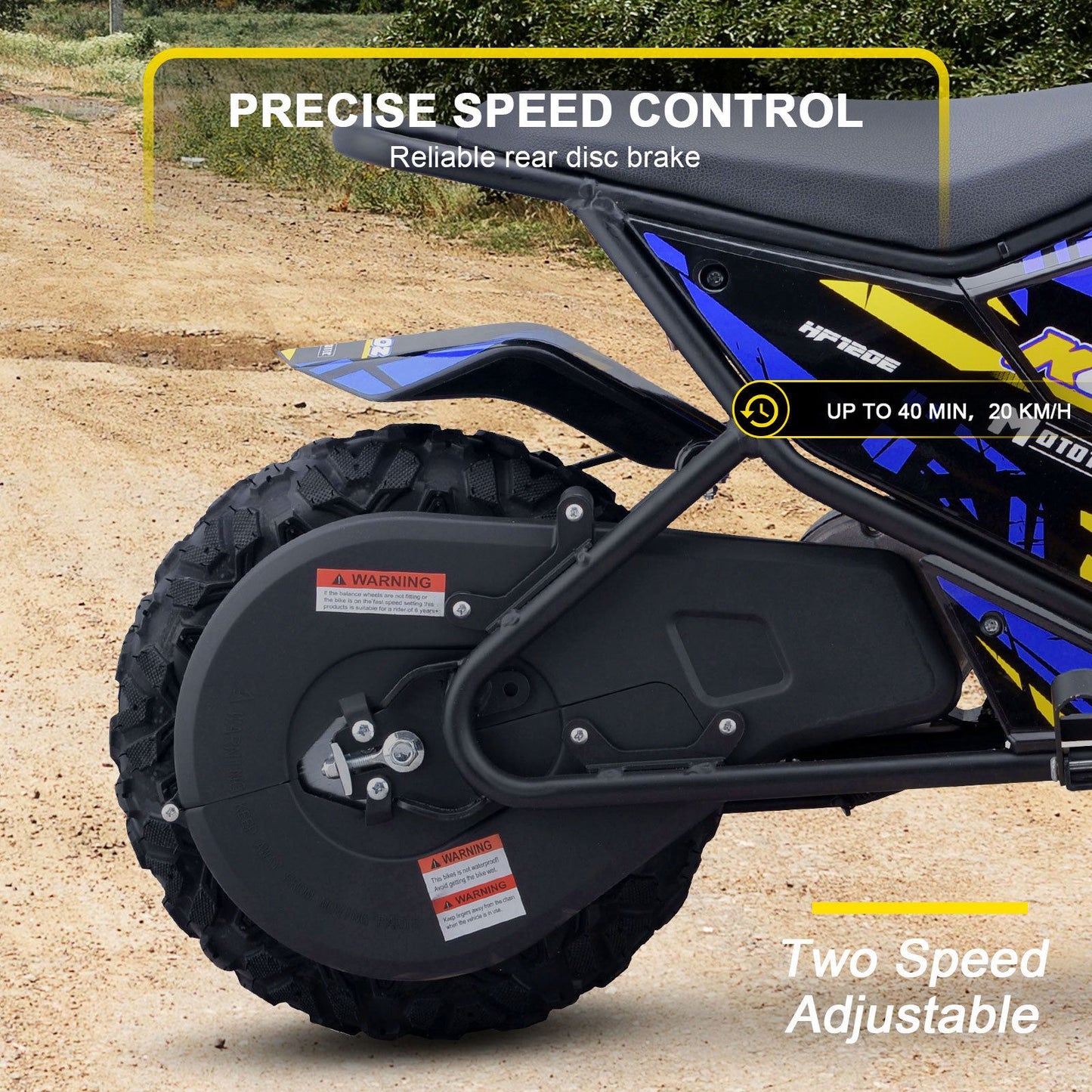 MotoTec USA 24v 250w Electric Powered Mini Bike - Blue MiniBike-24v-250w-HP120E_Blue_1541629