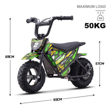 MotoTec USA 24v 250w Electric Powered Mini Bike - Green MiniBike-24v-250w-HP120E_Green_1541649