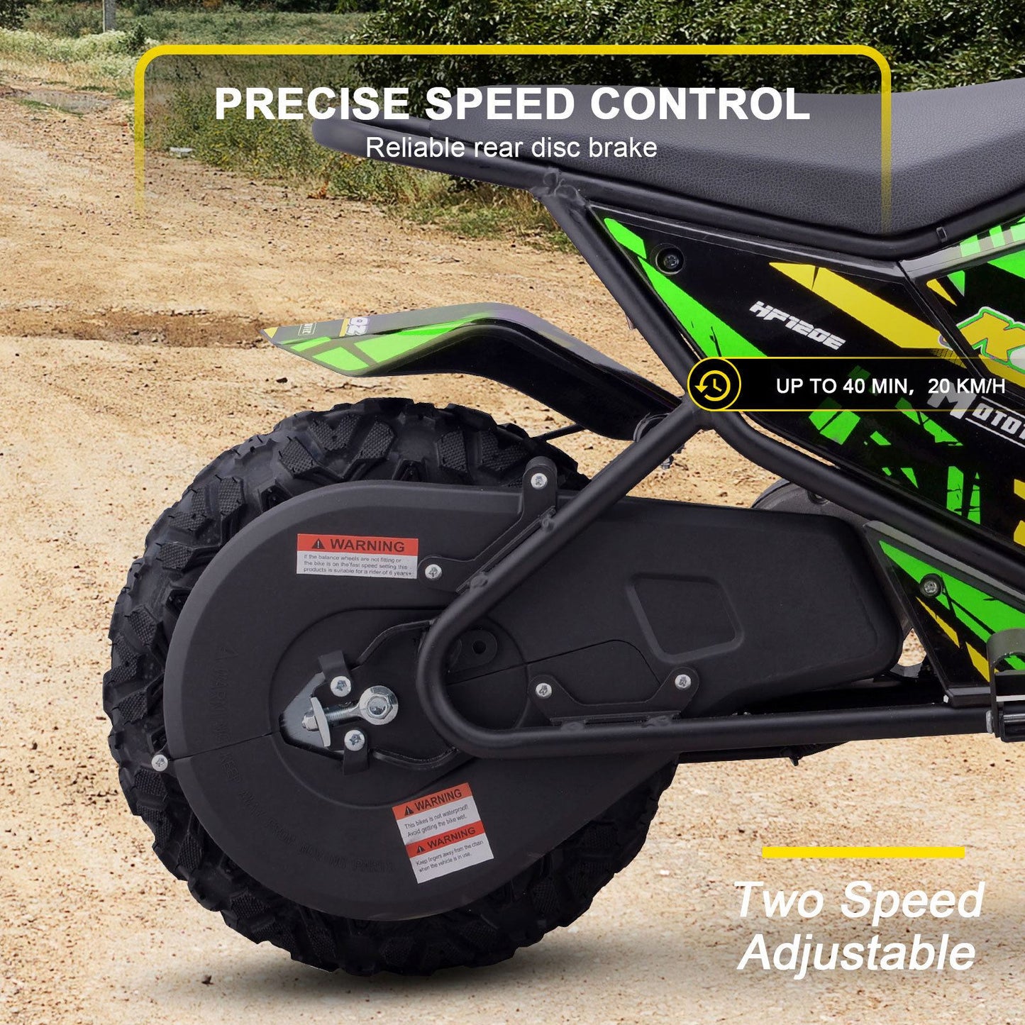 MotoTec USA 24v 250w Electric Powered Mini Bike - Green MiniBike-24v-250w-HP120E_Green_1541645
