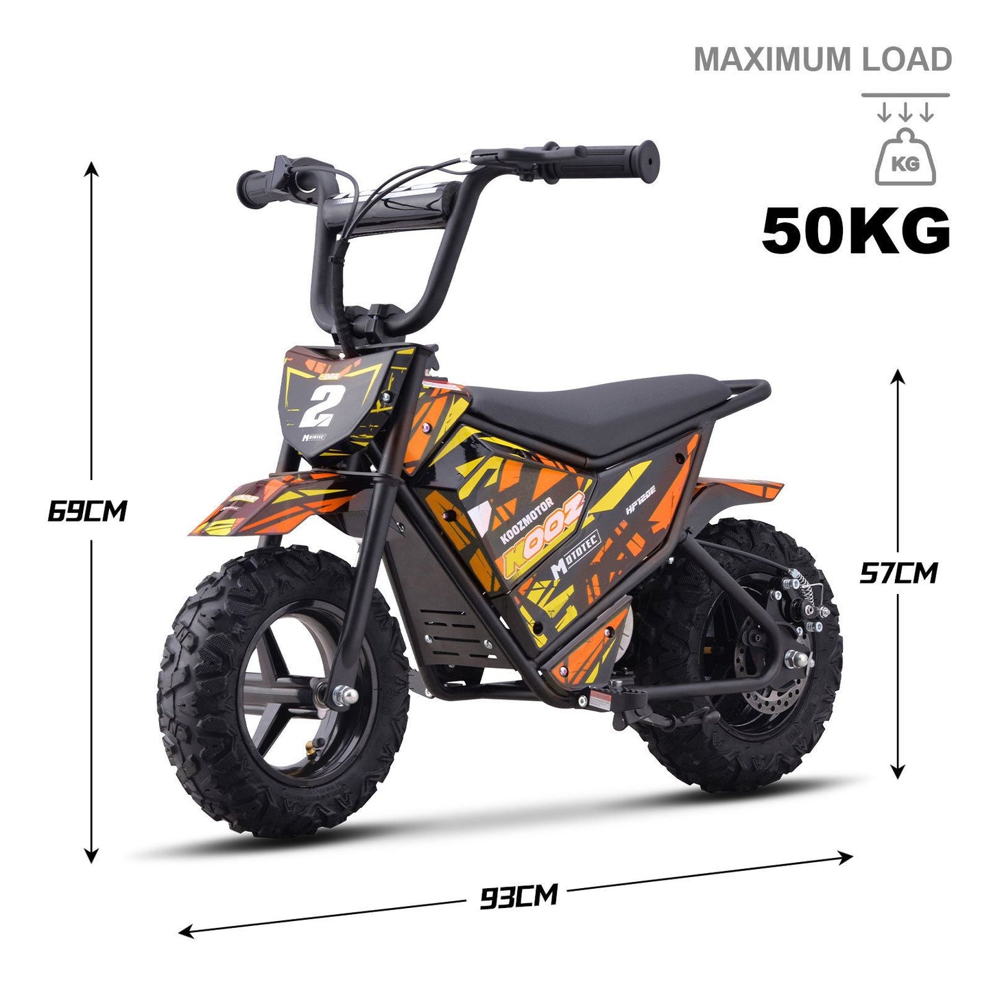 MotoTec USA 24v 250w Electric Powered Mini Bike - Orange MiniBike-24v-250w-HP120E_Orange_1541641