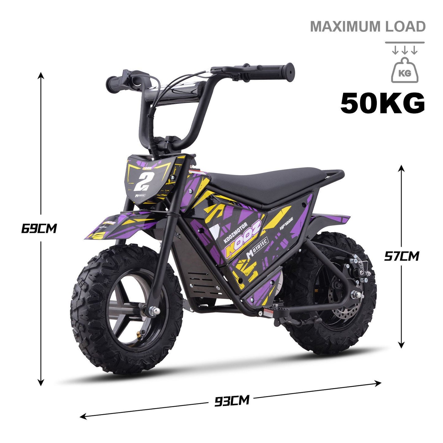 MotoTec USA 24v 250w Electric Powered Mini Bike - Purple MiniBike-24v-250w-HP120E_Purple_1541650