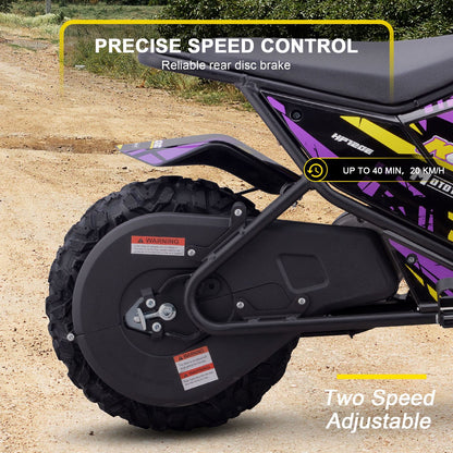 MotoTec USA 24v 250w Electric Powered Mini Bike - Purple MiniBike-24v-250w-HP120E_Purple_1541653