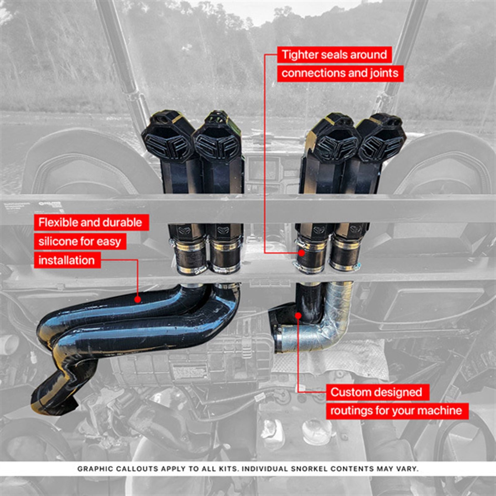 Snorkel Your ATV Silicone Riser Kit for Polaris General 1000 71-11350_1729199