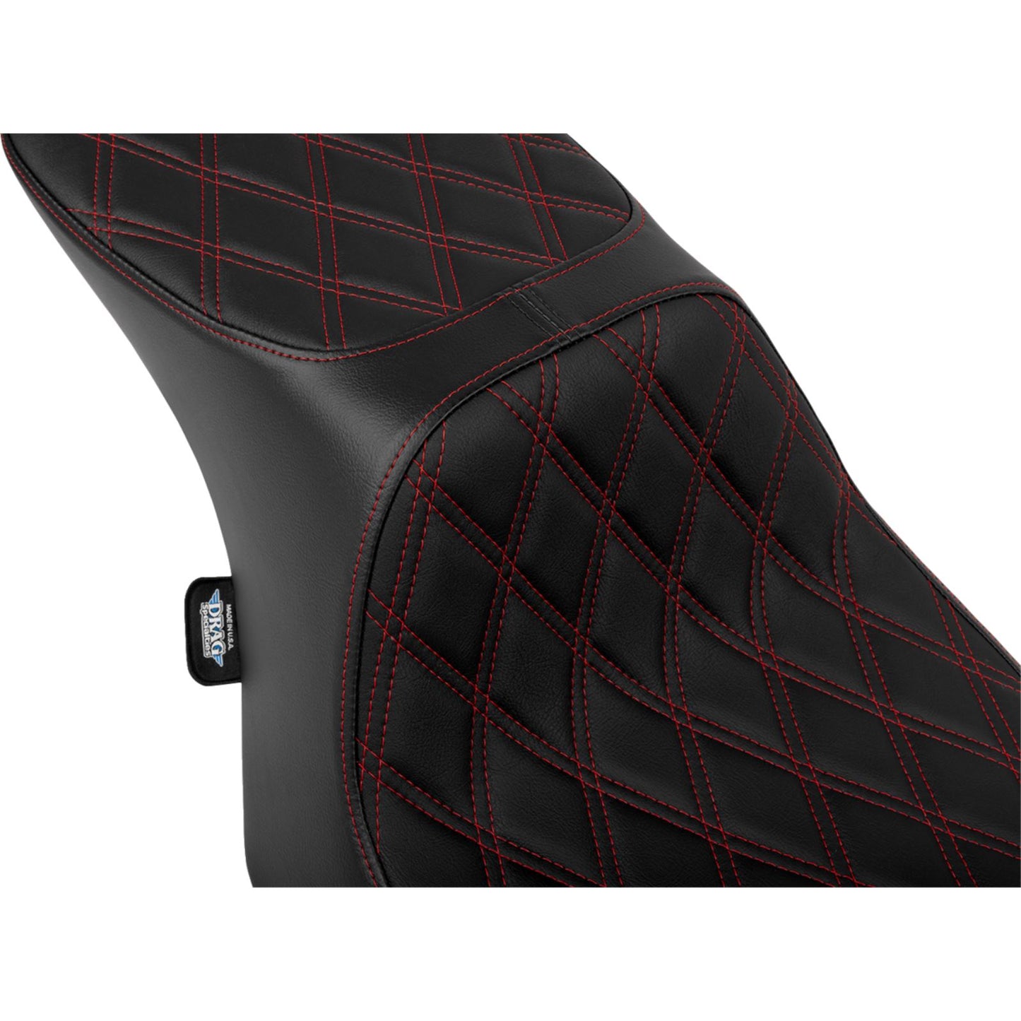 Drag Specialties Predator 2-Up Seat - Diamond Red Stitch for FLTR/FLHX '23-'24 0801-1950_1537655