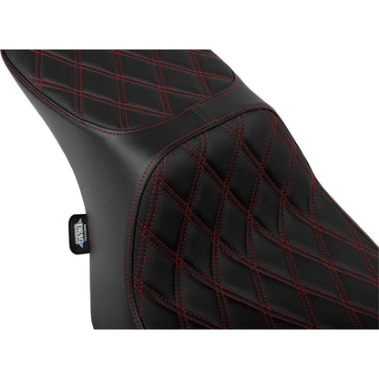 Drag Specialties Predator 2-Up Seat - Diamond Red Stitch for FLTR/FLHX '23-'24 [MPN: 0801-1950]_1537655