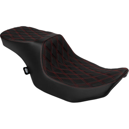 Drag Specialties Predator 2-Up Seat - Diamond Red Stitch for FLTR/FLHX '23-'24 0801-1950_1537654