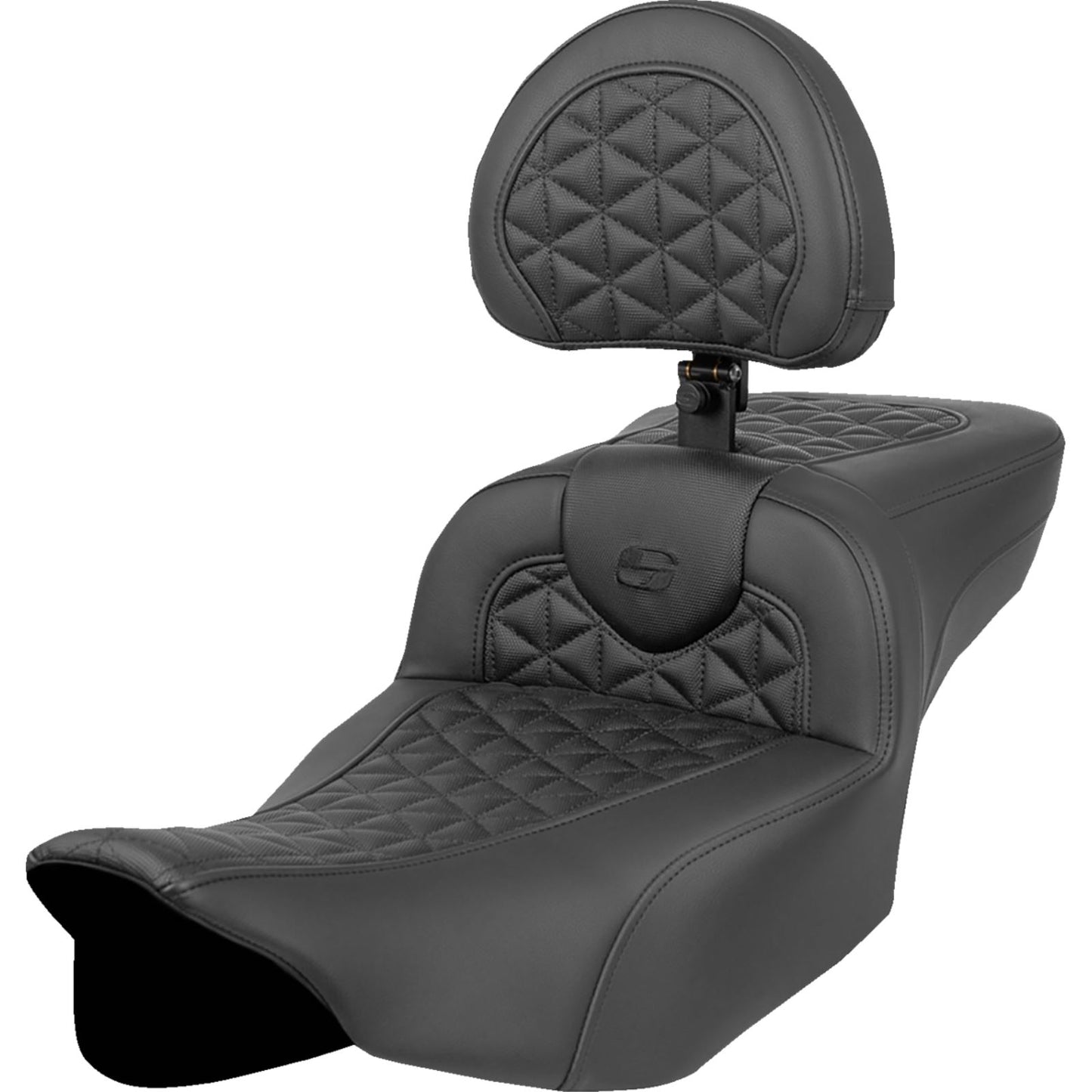 Saddlemen RoadSofa™ Tri Gripper Seat - Extended Reach - w/ Backrest 823-07-211B0_1537647