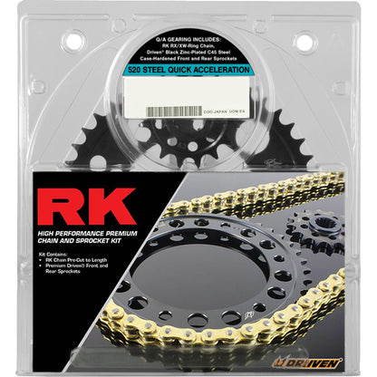 RK Chain Chain and Sprocket Kit for Suzuki - Quick Acceleration - Natural [MPN: 3076-119PX]_1767400