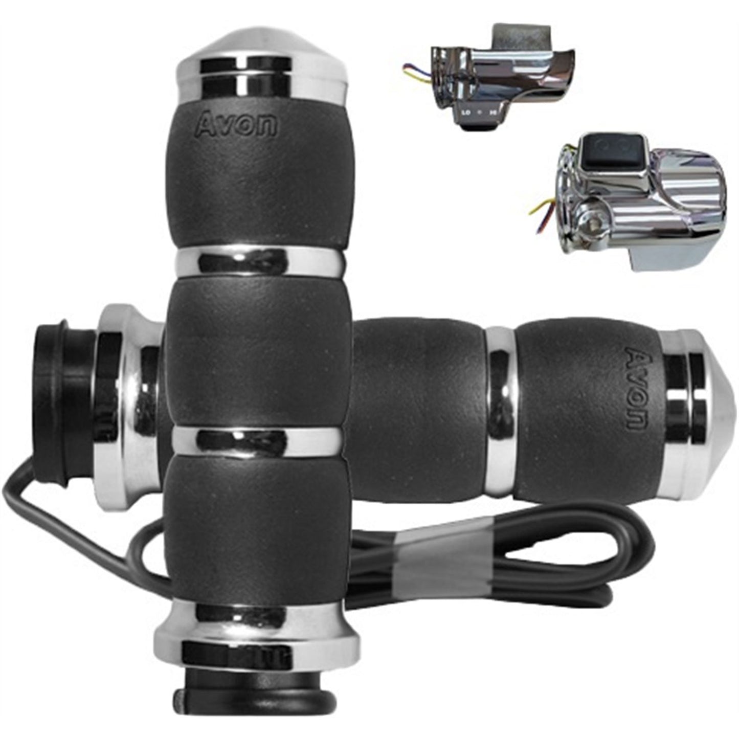 Avon Grips Velvet Air Heated Twist Grip - Chrome AIR-93-F24-HT_1547047