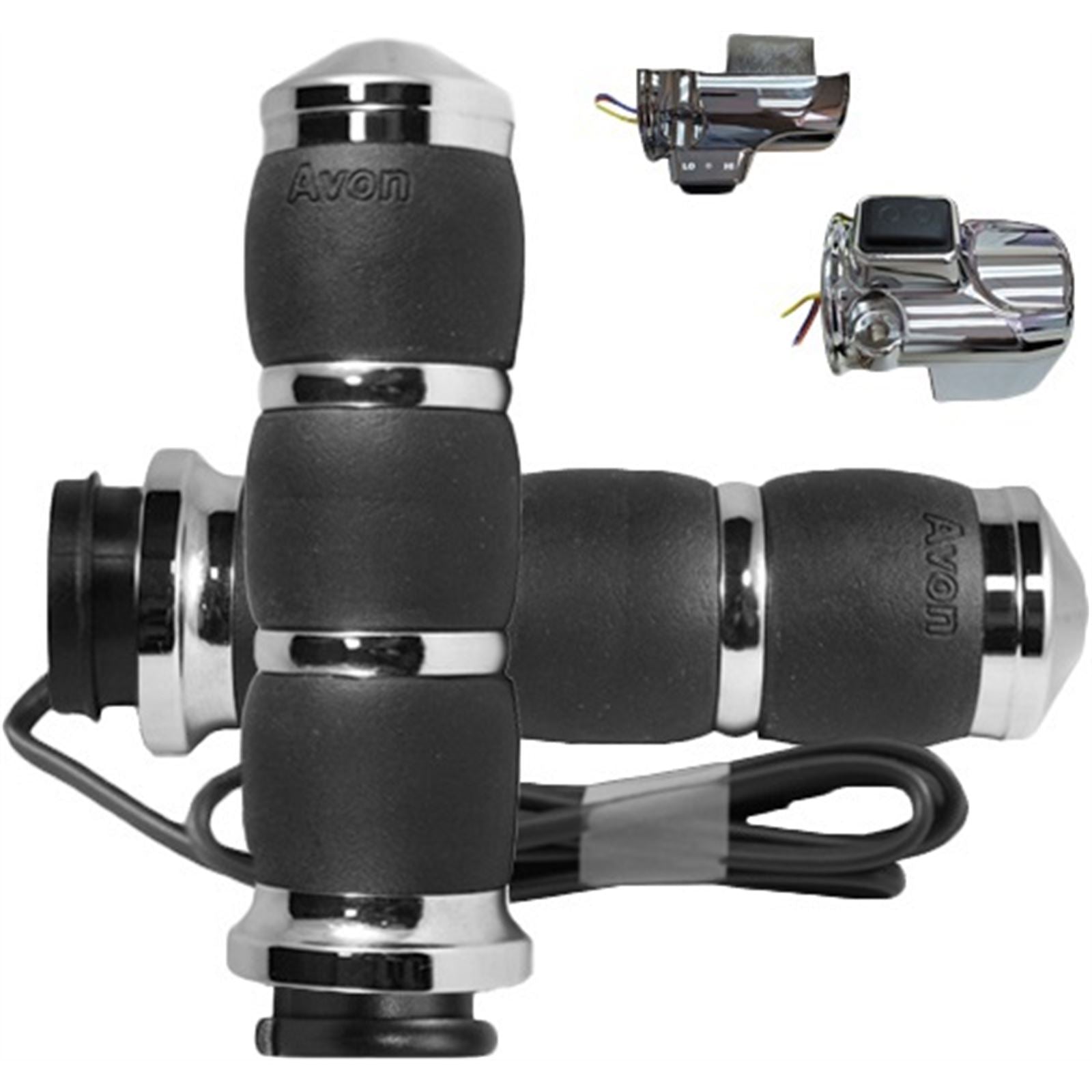 Avon Grips Velvet Air Heated Twist Grip - Chrome AIR-93-F24-HT_1547047