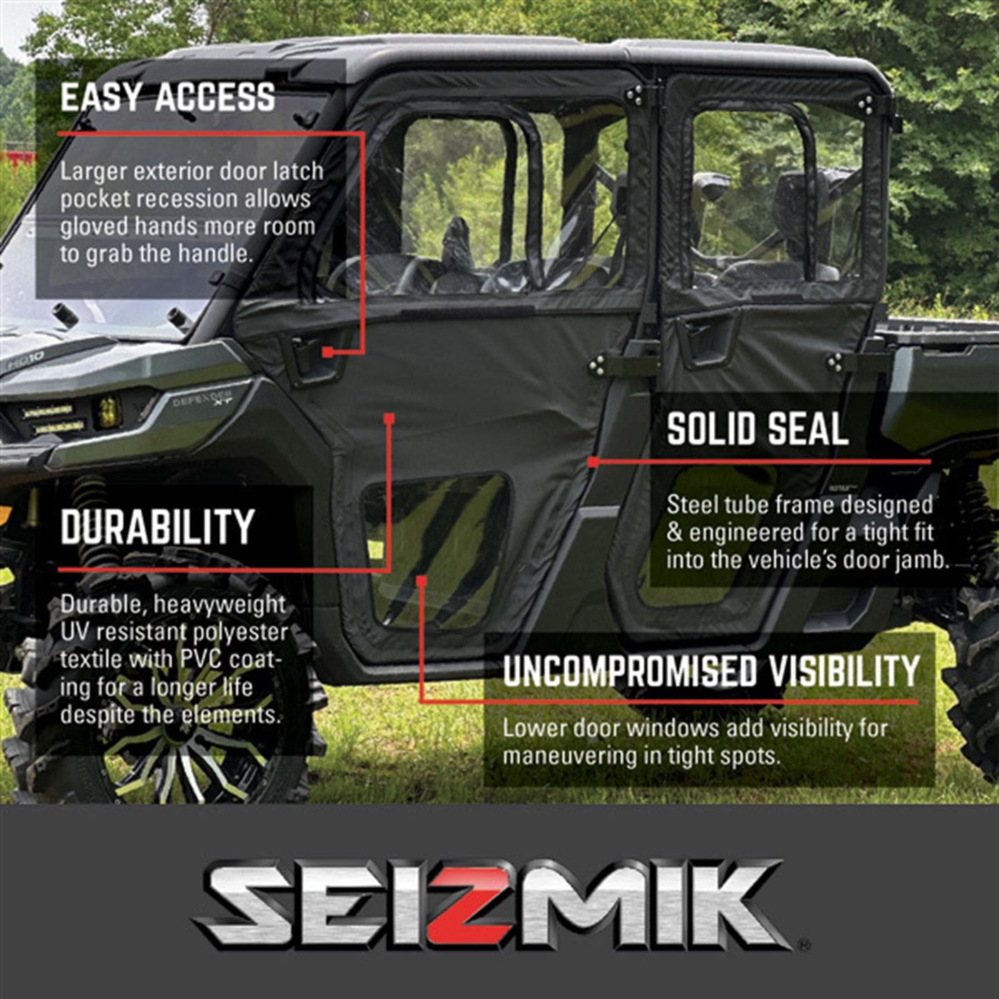 Seizmik Framed Door Kit for Can-Am Defender MAX 52-06069_1725717