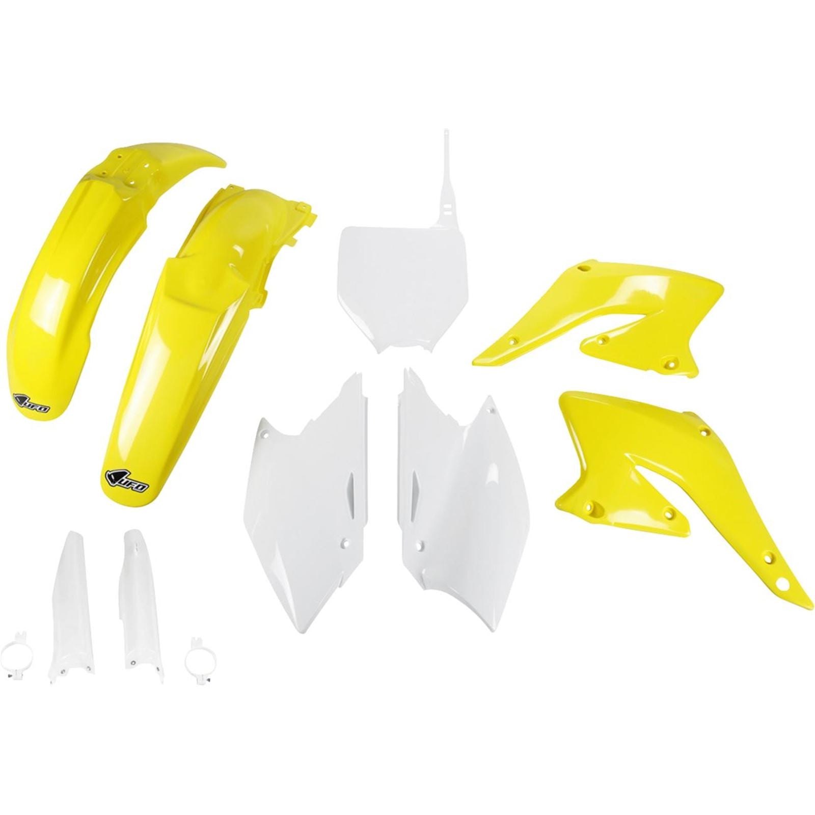 UFO Plastics Body Kit Yellow/White for Suzuki RM-Z 250 [MPN: SUKIT403F@999]_1548185