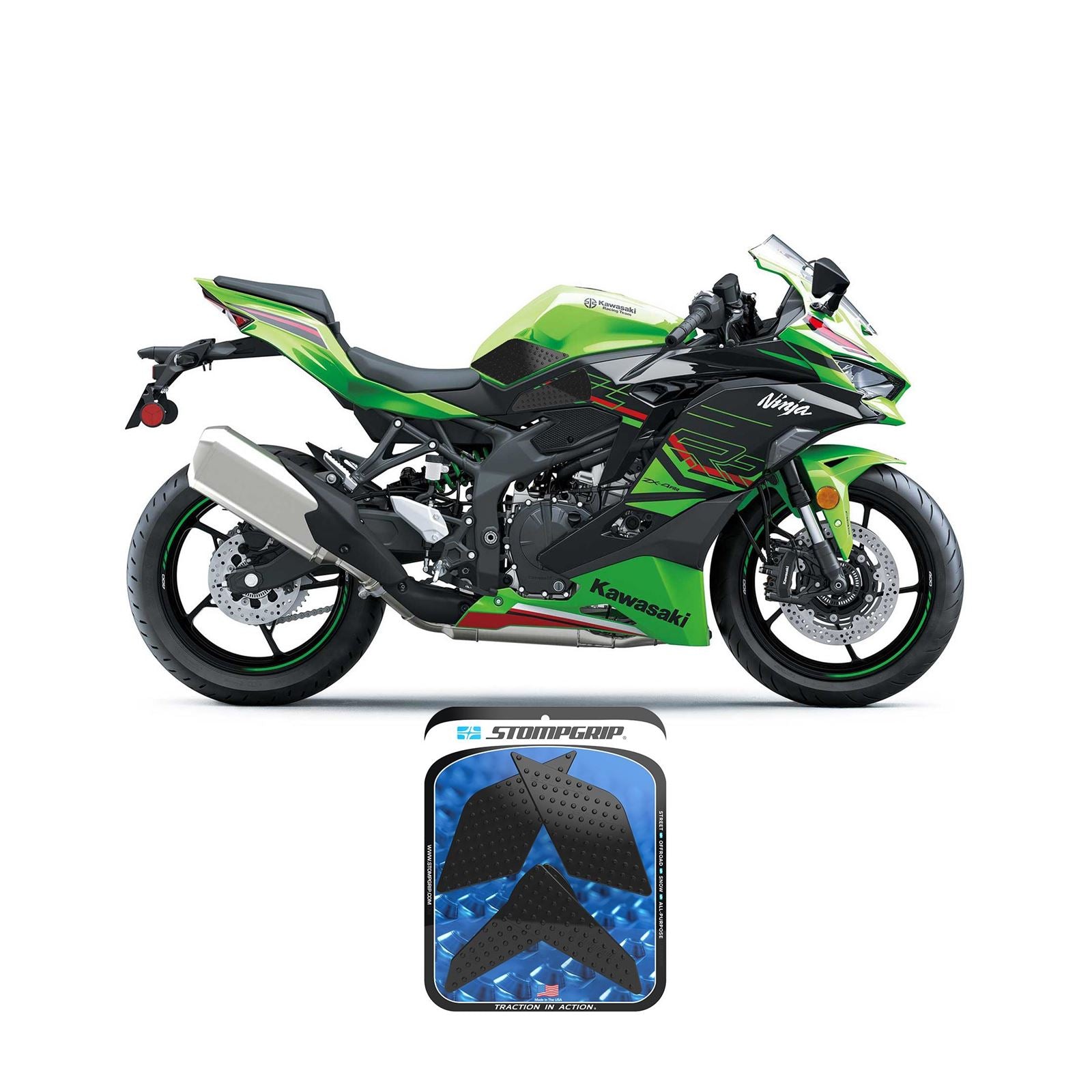 Stompgrip Tank Pad Kit - Volcano - Black for Kawasaki [MPN: 55-10-0204B]_1548193